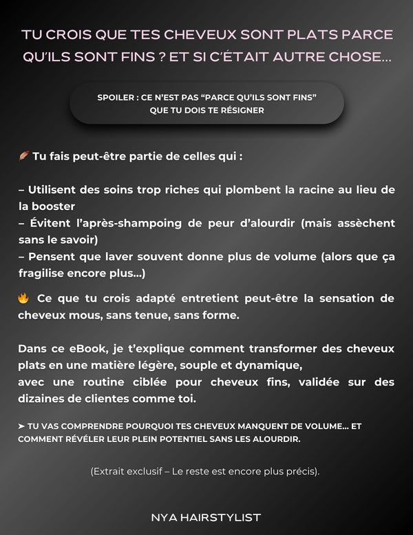 eBook Cheveux Fins & Plats : Boost ton volume 💣
