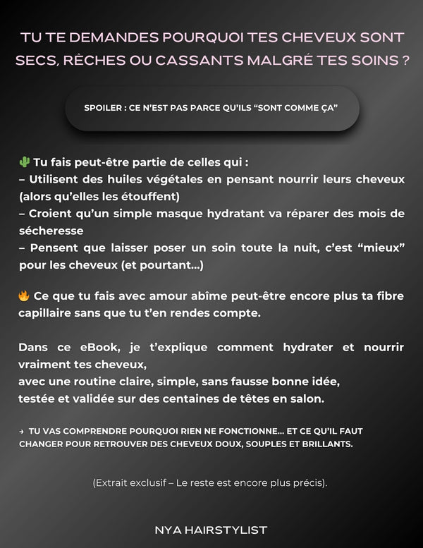 eBook Cheveux Secs : Bye-bye Sécheresse -  Hydratation intense ✨